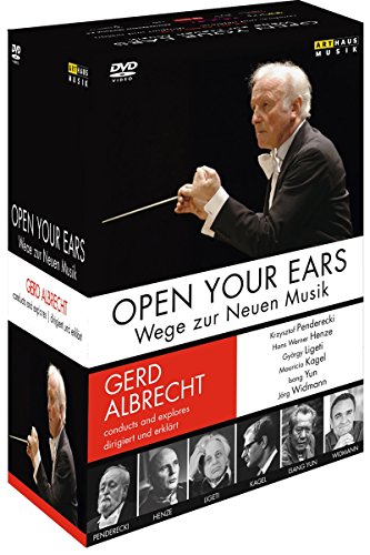 DVD cover featuring a conductor and five composers' portraits with text.