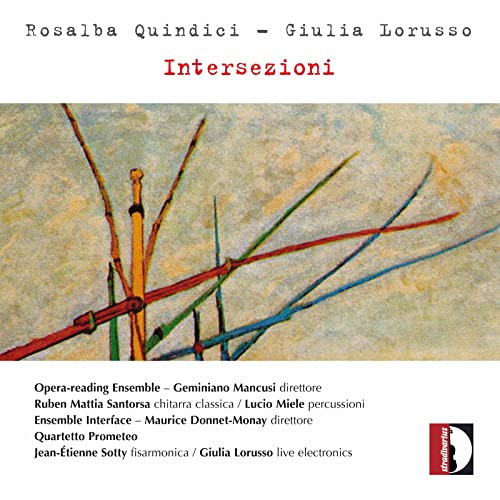 CD cover for "Intersezioni" by Quindici, Lorusso, featuring abstract painted lines.