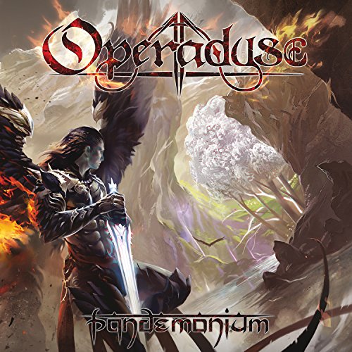 CD cover: fantasy art with warrior, winged creature, and fiery landscape.