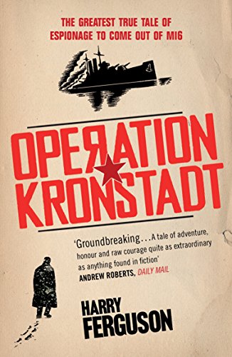 Book cover for "Operation Kronstadt" featuring a ship and silhouetted figure.