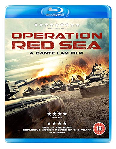 Blu-ray cover for “Operation Red Sea” featuring tanks and explosions.