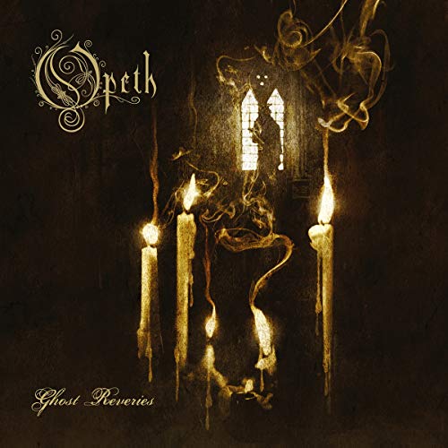 Album cover featuring Opeth logo, burning candles, and a silhouette in a dark room.
