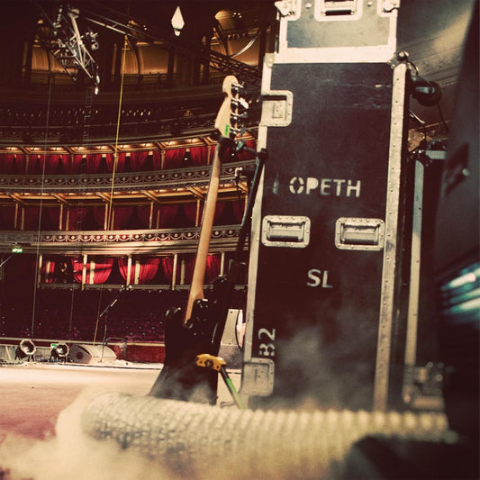 Opeth live album vinyl record cover featuring a concert stage and orange disc.