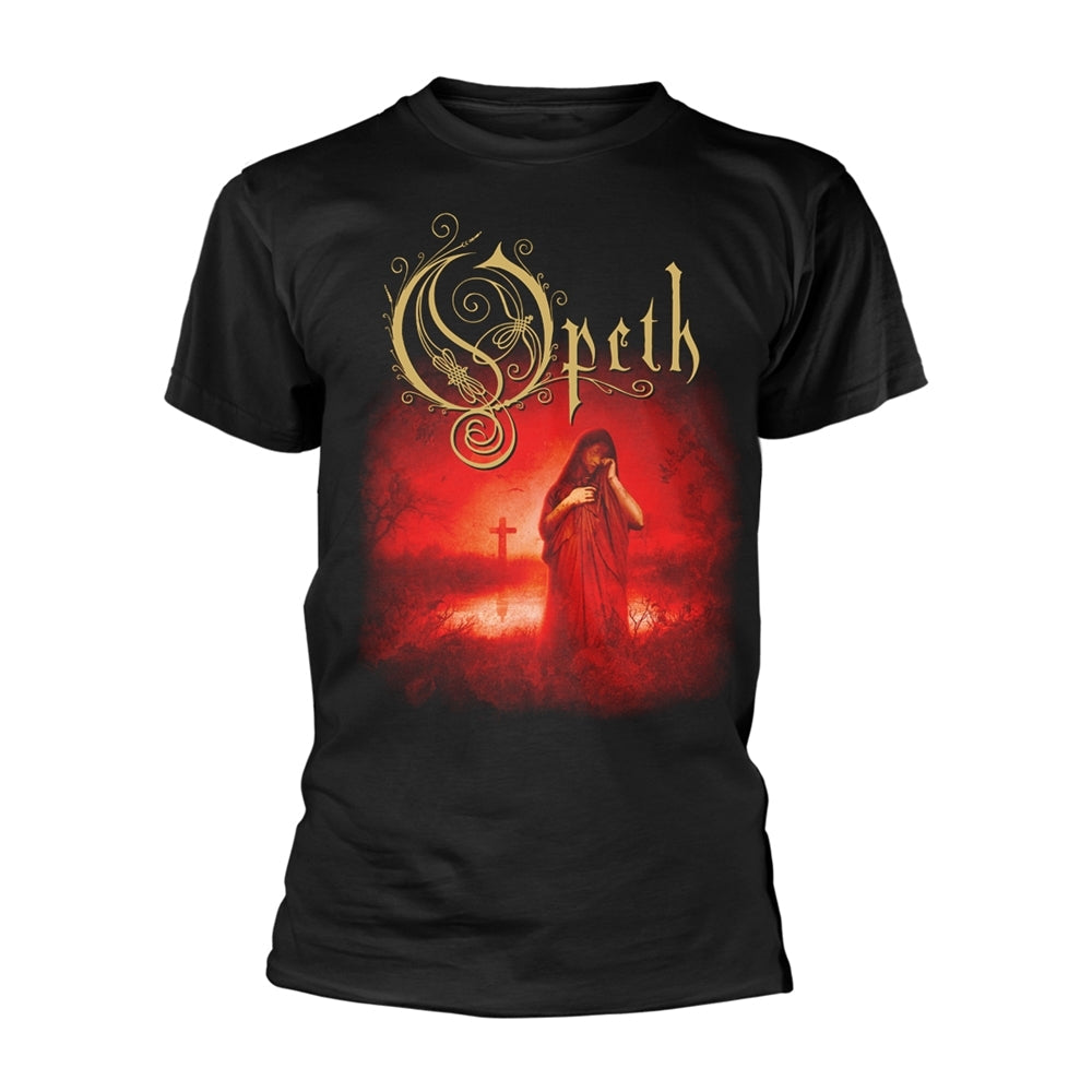 Black t-shirt with Opeth’s “Still Life” album art featuring a woman in a field.