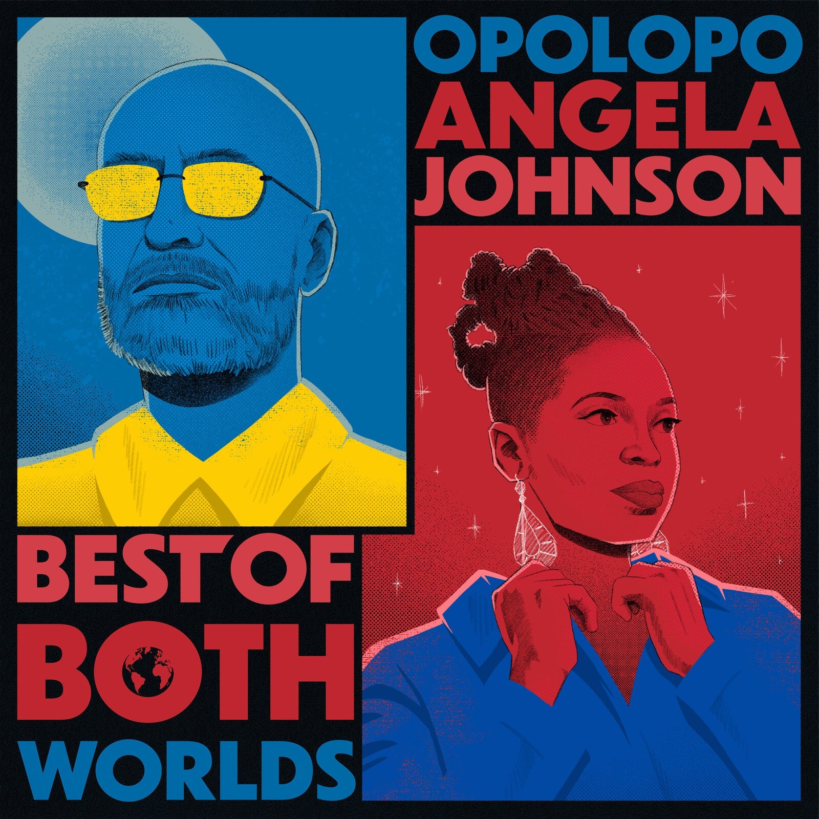Album cover for Opolopo & Angela Johnson’s “Best Of Both Worlds” vinyl.