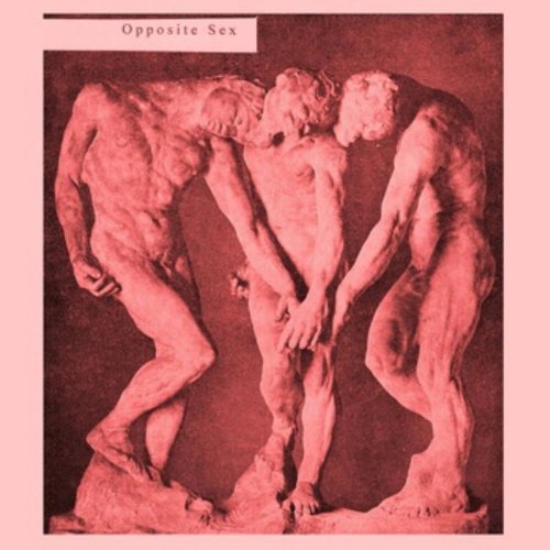 Red-toned image of four nude figures intertwined, vinyl record cover.