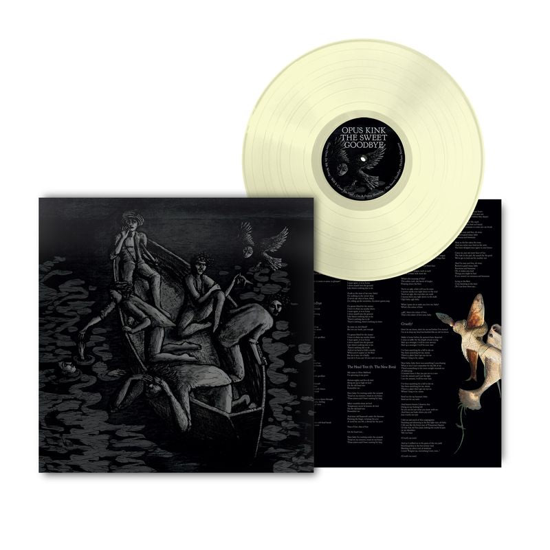 Cream vinyl LP of “The Sweet Goodbye” by Opus Kink, with dark album art.
