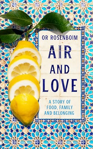 Book cover with sliced lemons and blue patterned tile background.
