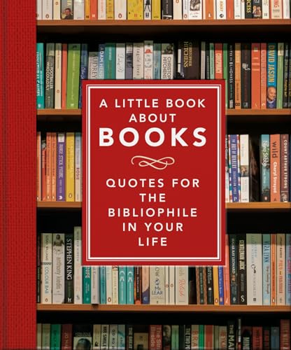 Red book titled “A Little Book About Books” on a bookshelf.