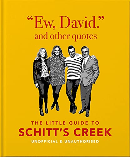 Book cover featuring the cast of Schitt's Creek and iconic quote.