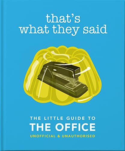 Blue book cover featuring a stapler in yellow gelatin, "The Office" guide.