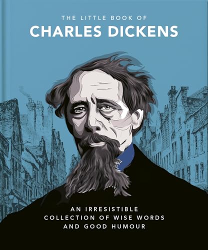 Book cover featuring a portrait of Charles Dickens and Victorian buildings.