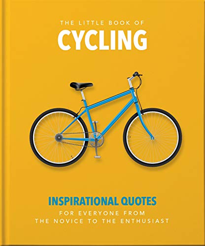 Yellow book cover with a blue bicycle illustration and white text.