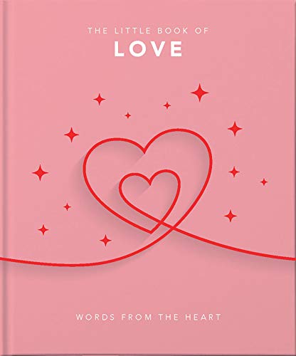 Pink book cover with red heart illustration and title "The Little Book of Love".