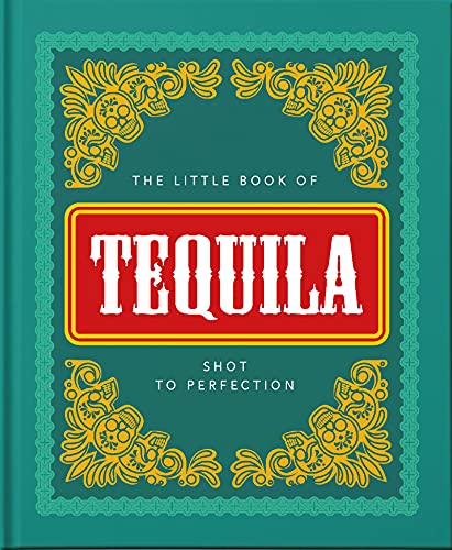Green book cover with gold skull designs and red “TEQUILA” text.