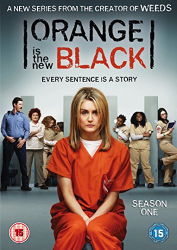 "Orange Is the New Black Season 1 DVD cover featuring a woman in orange prison uniform."