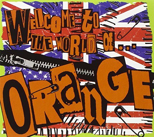 CD cover for “Orange” with collage of flags, pins, and text.