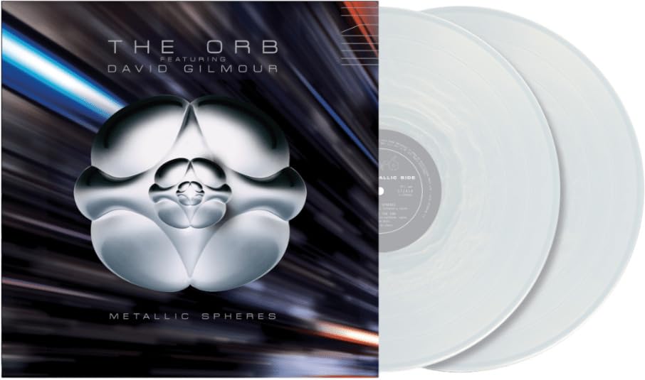 Vinyl record of The Orb featuring David Gilmour, with abstract sphere design.