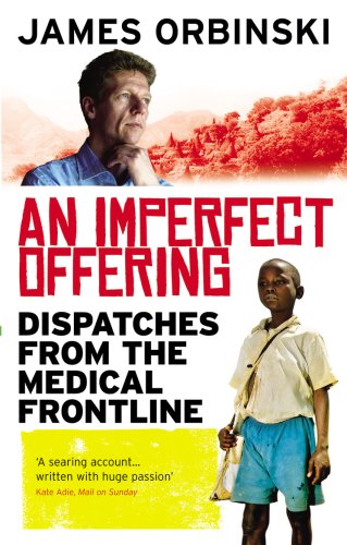 Book cover: doctor and young boy, red background, bold title text.