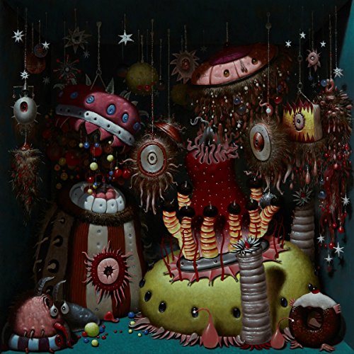 A vinyl record cover featuring a surreal, fantastical illustration of bizarre creatures.