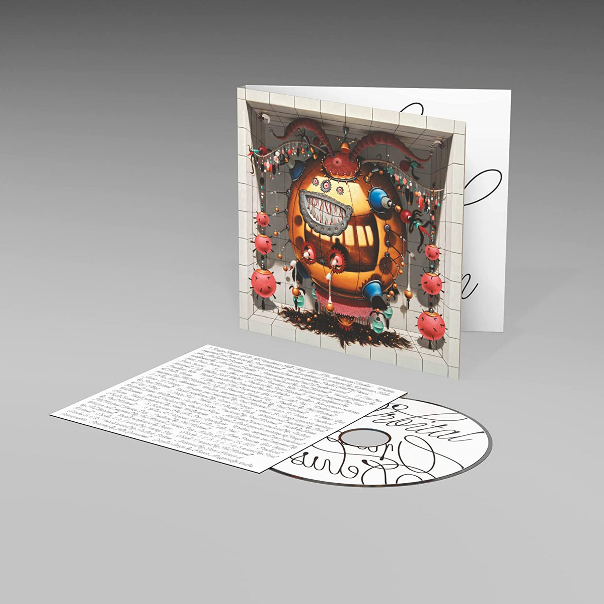 CD case and disc featuring a surreal, illustrated orange creature.