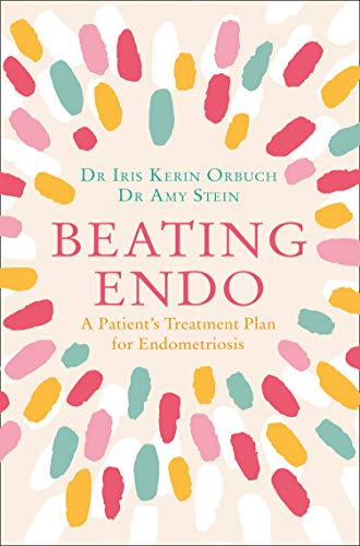 Book cover: “Beating Endo” with colorful abstract paint splatters.
