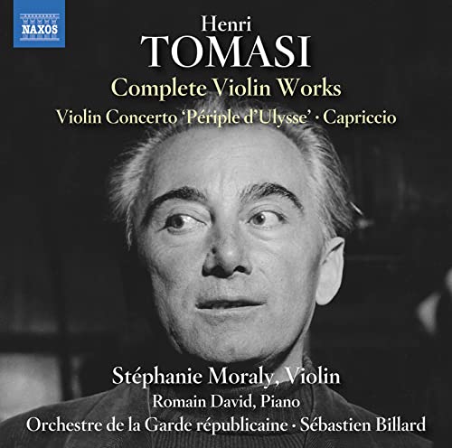 CD cover featuring a black and white portrait of composer Henri Tomasi.
