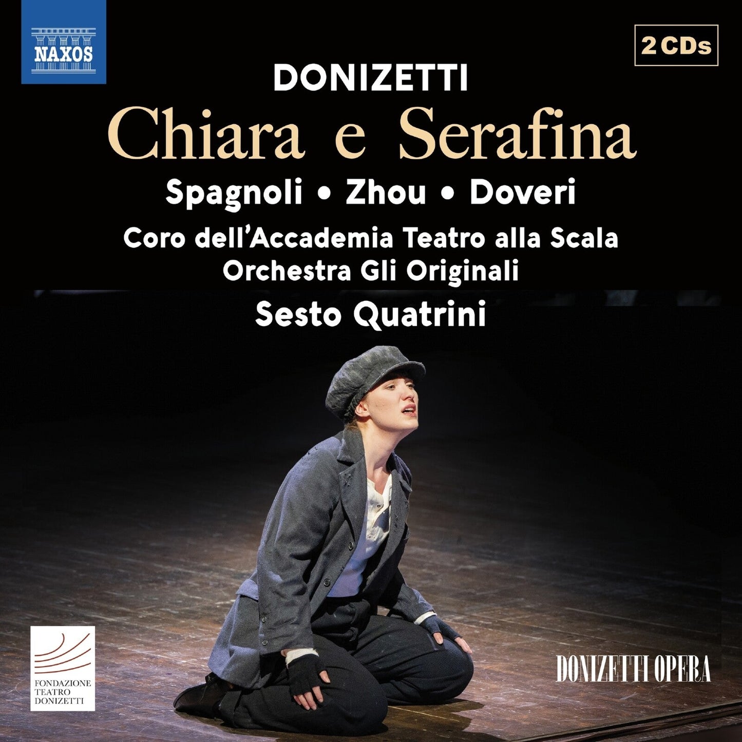 CD cover for Donizetti’s “Chiara e Serafina” opera, featuring a woman in period clothing.