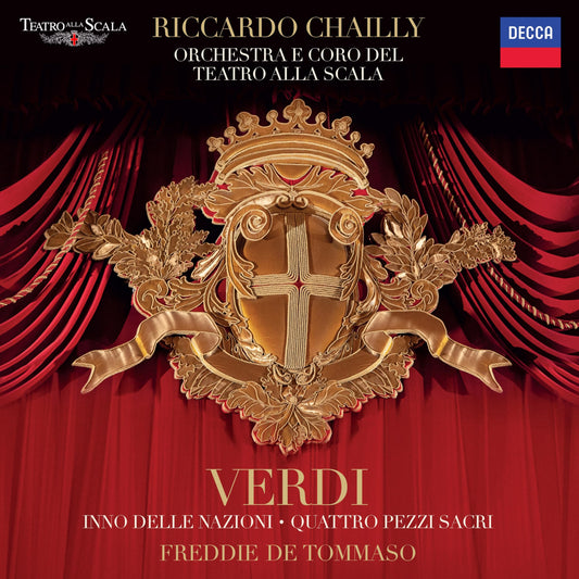 CD cover for Verdi’s “Inno delle nazioni” featuring gold crest imagery.