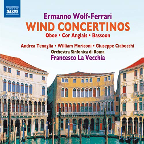 CD cover for Wolf-Ferrari’s Wind Concertinos featuring a Venetian canal scene.