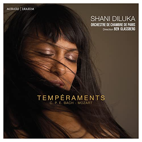CD cover featuring a close-up portrait of Shani Diluka with text "Tempéraments".
