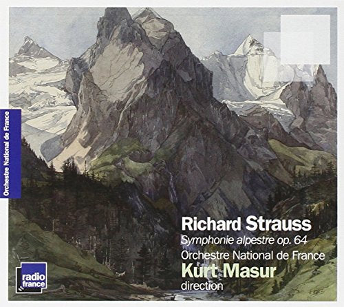 CD cover: painted mountains, text naming composers Strauss and Masur.
