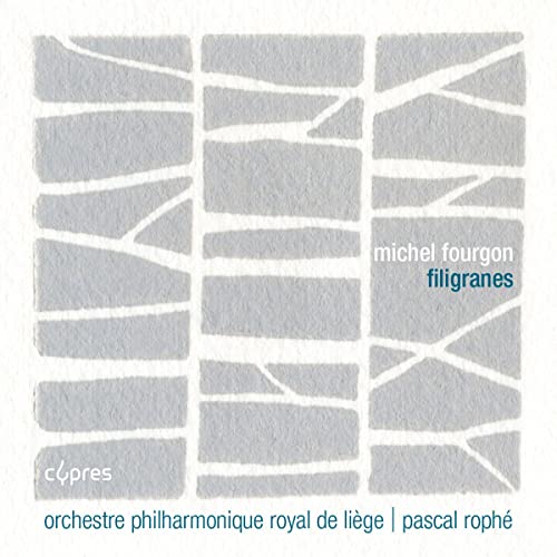 CD cover with abstract gray brick pattern and text “Filigranes”.