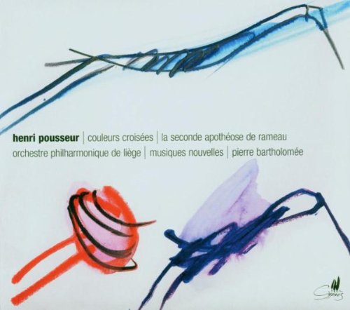 A CD cover featuring abstract, hand-painted blue, red, and purple shapes on a white background.
