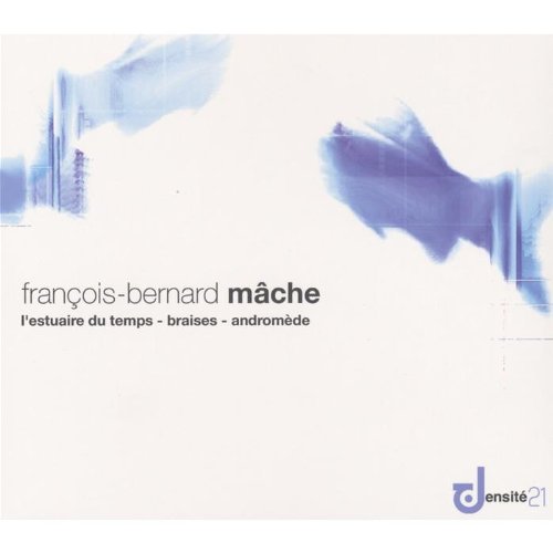 CD cover with blue abstract brushstrokes and text by François-Bernard Mâche.