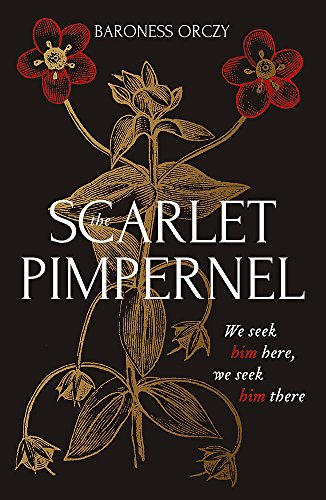 Book cover for “The Scarlet Pimpernel” with floral illustration.
