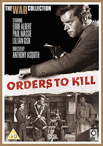 DVD cover for "Orders To Kill" featuring a man with a gun.