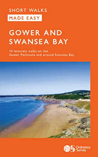 Book cover: Gower and Swansea Bay walking guide with coastal scene.