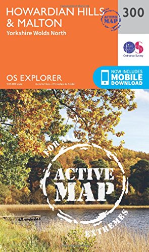 Ordnance Survey Explorer map cover for Howardian Hills and Malton featuring a lakeside forest.