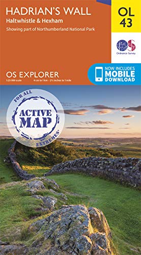 Hadrian’s Wall map cover showing the wall landscape and map details.