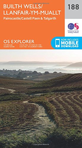 OS Explorer Map 188 cover: Builth Wells, Painscastle and Talgarth area.