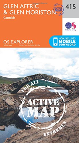 Outdoor map cover featuring a stone bridge over water, Glen Affric & Moriston.