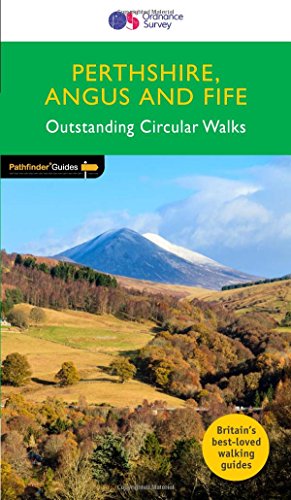 Green guidebook cover featuring a mountain landscape, titled “Perthshire, Angus & Fife.”