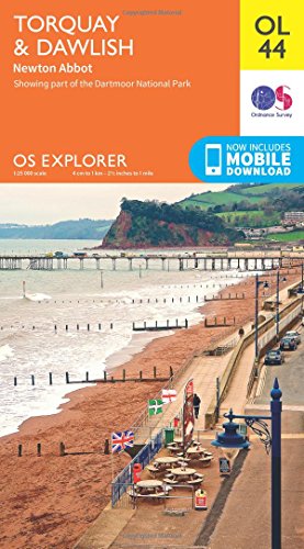 Ordnance Survey Explorer map of Torquay, Dawlish, and Newton Abbot coastline.