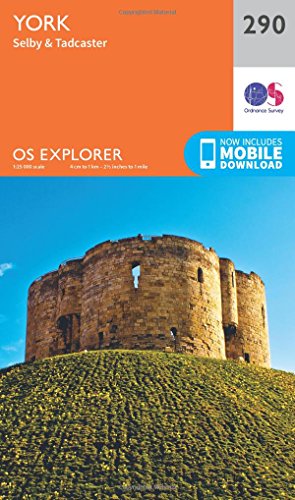 Ordnance Survey Explorer map 290 cover, featuring York’s Clifford’s Tower.