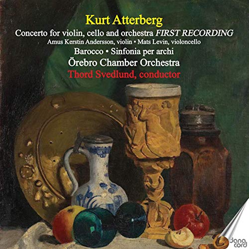 "CD cover featuring a still life painting with vases, fruit, and a metal plate."