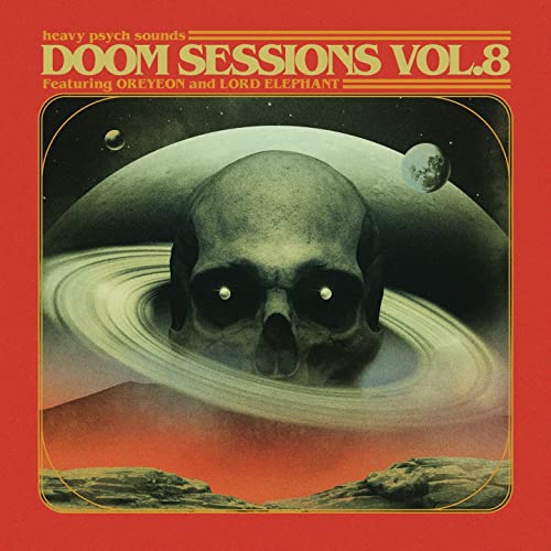 Album cover featuring a giant skull in space surrounded by planetary rings.