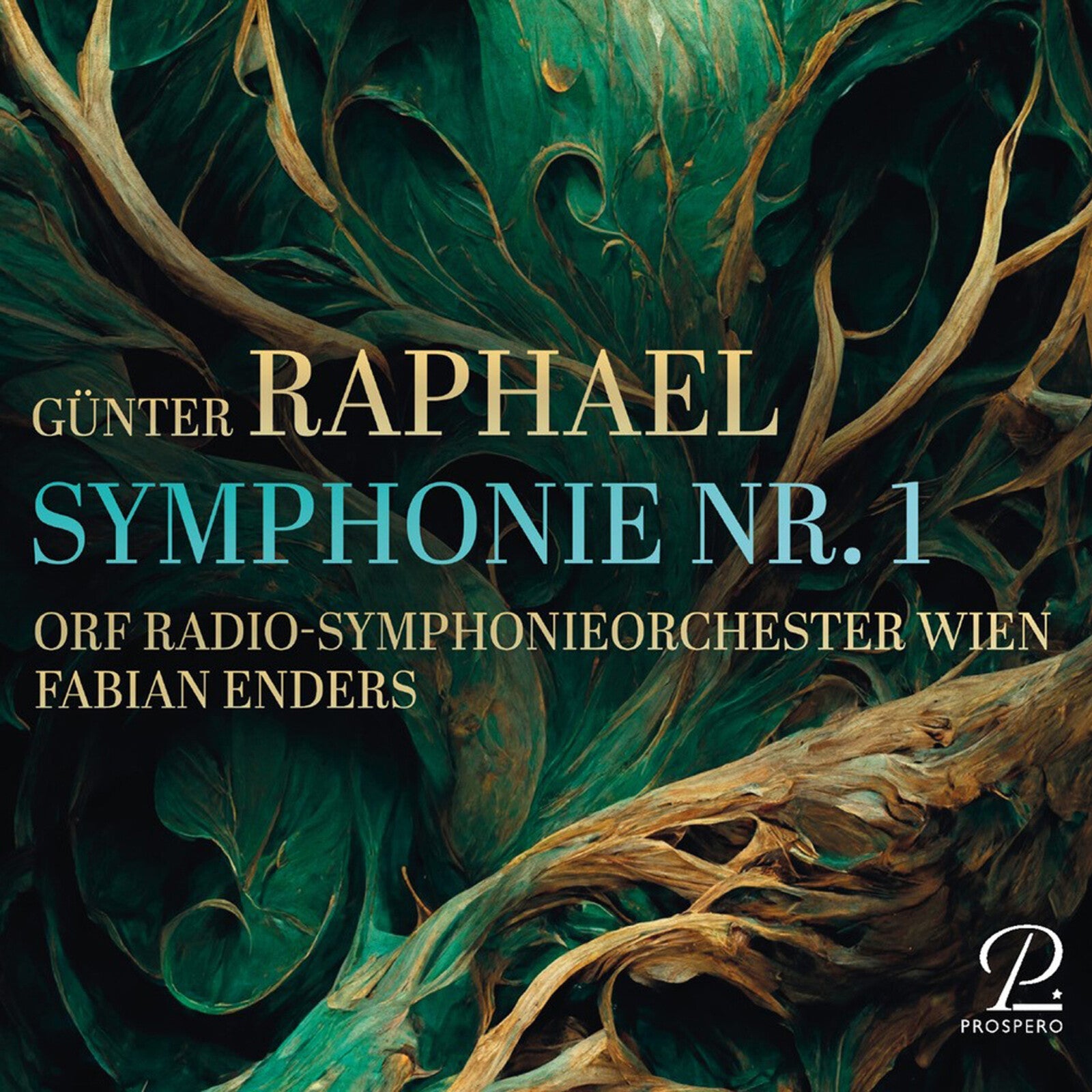 CD cover for Gunter Raphael’s Symphony No. 1 with abstract branch design.