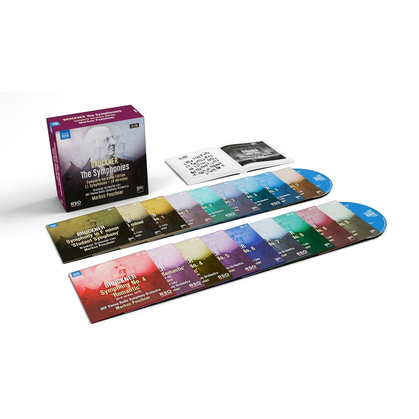 Bruckner symphonies CD box set with eleven discs and booklet.