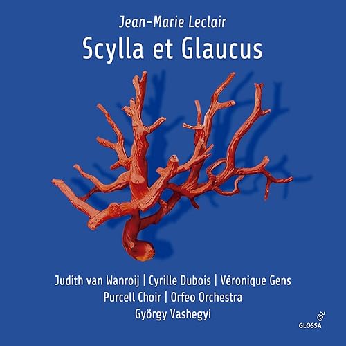 CD cover with a red coral branch against a solid blue background.